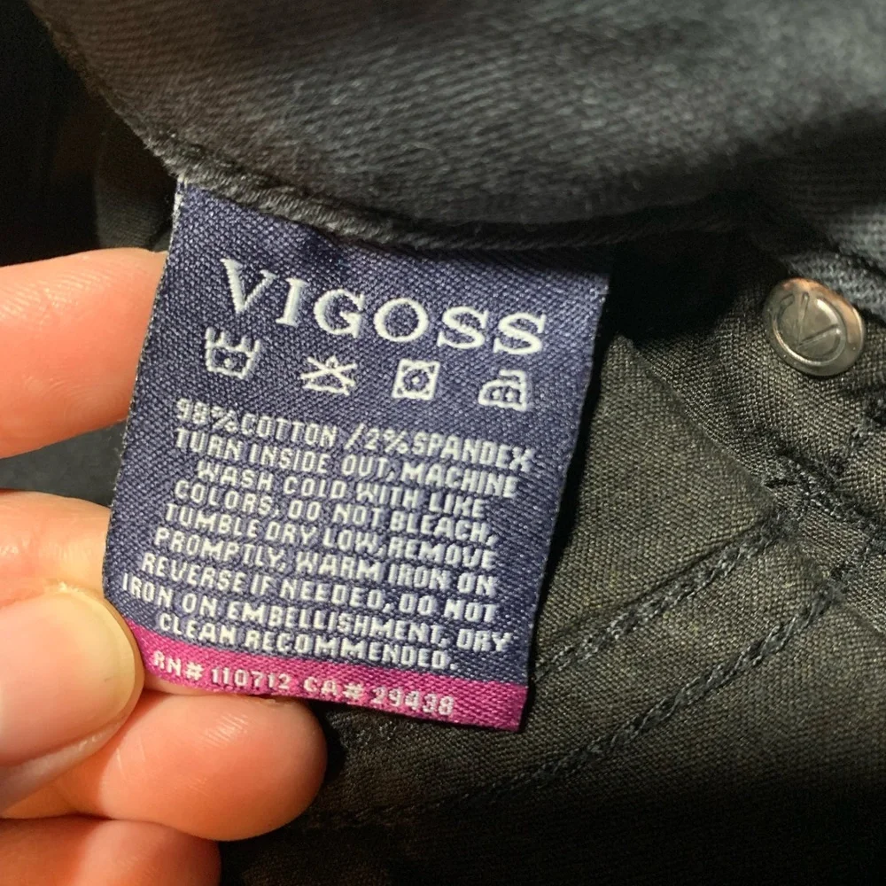 Vigoss Distressed Black Denim Shorts. The Chelsea short. Size 25.